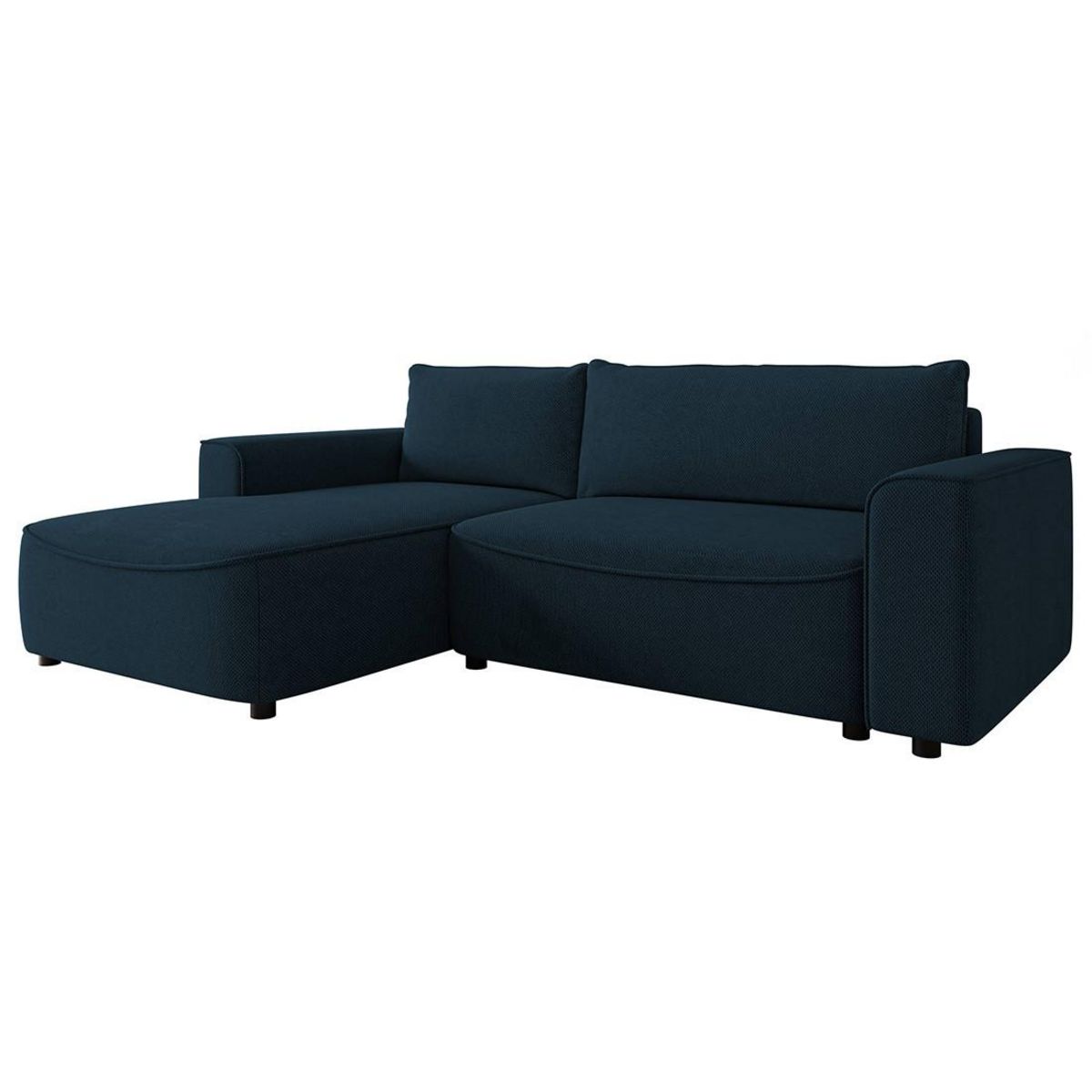 BEST MOBILIER Aurelia - canapé d'angle gauche 4 places convertible avec coffre en tissu texturé