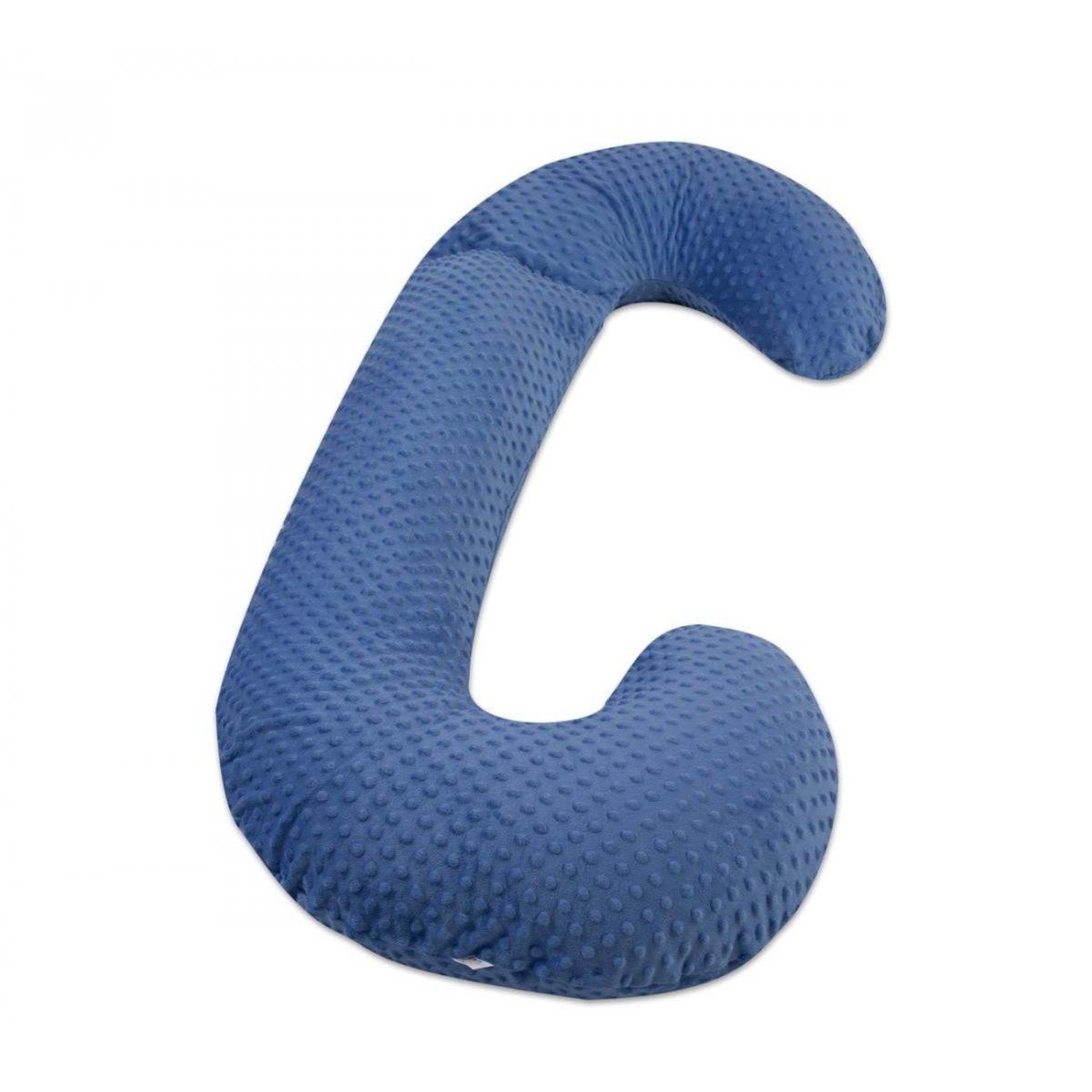 VELINDA Coussin Minky de maternité forme C bleu