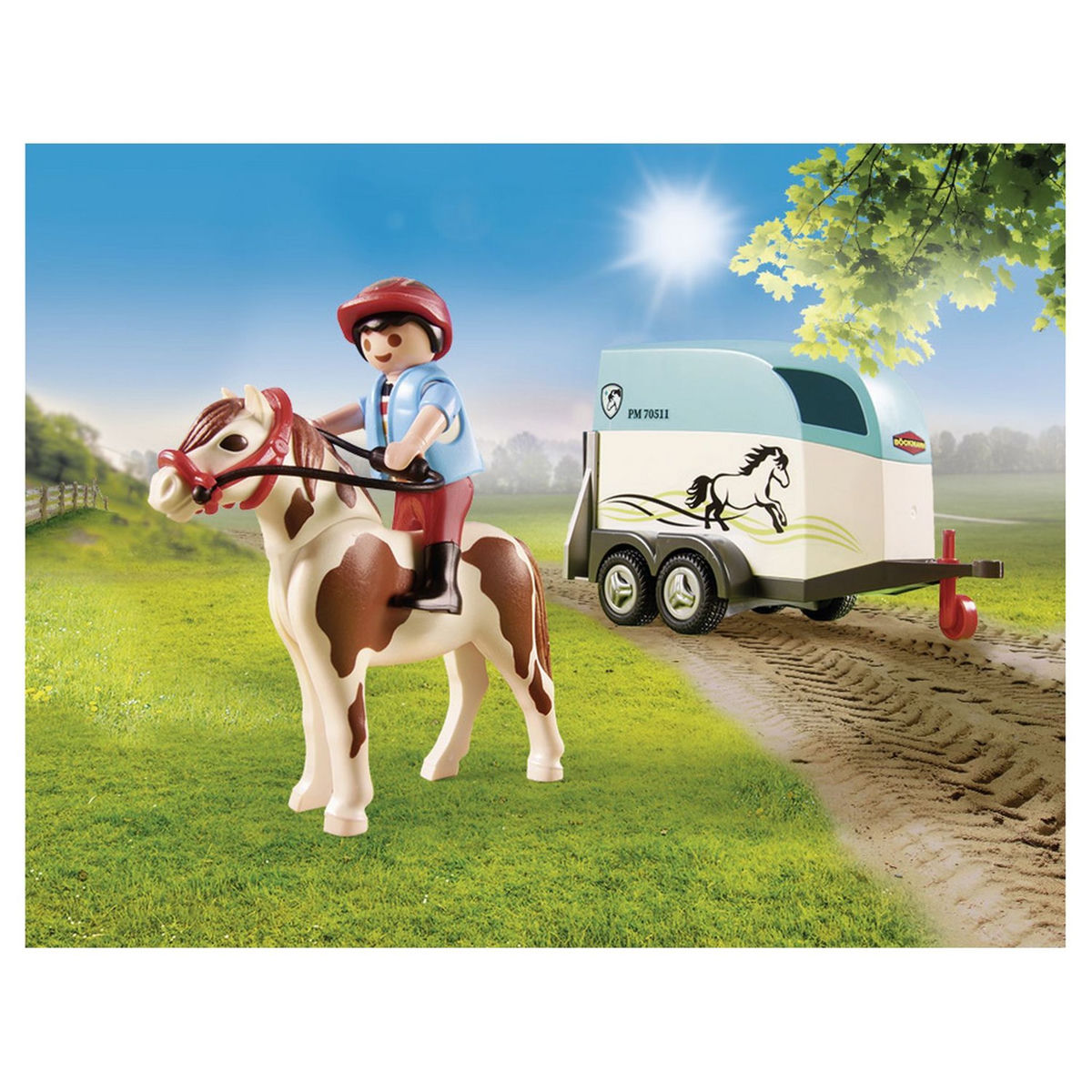 PLAYMOBIL 70511 - Country Voiture et Van pour poney 