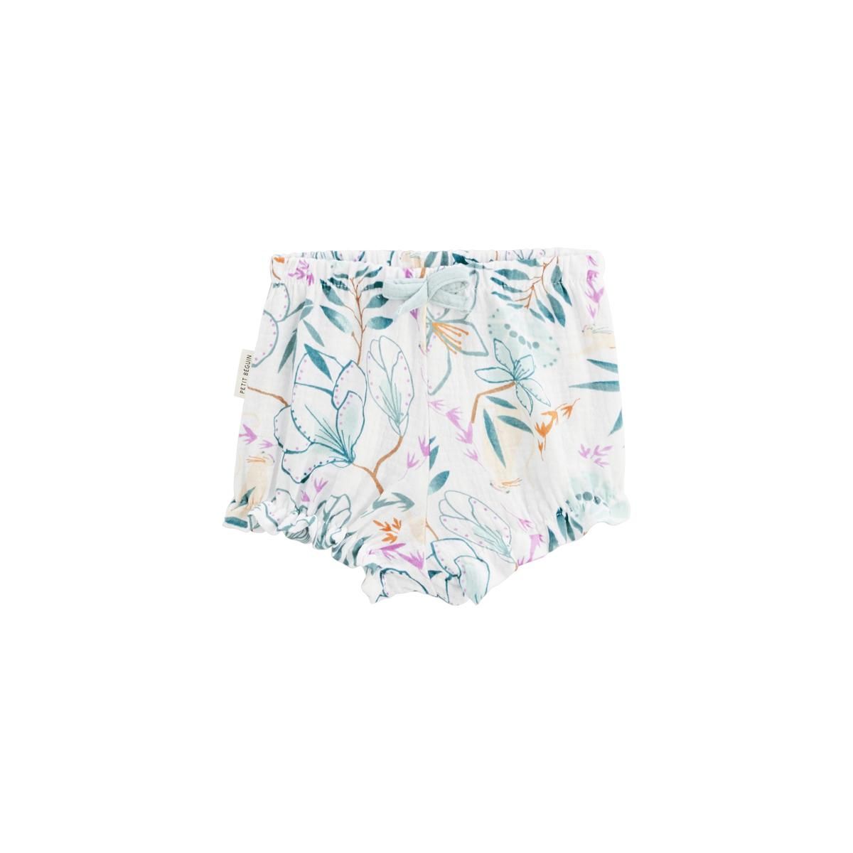 Petit Béguin Lot de 2 bloomers bébé en gaze de coton Patroika
