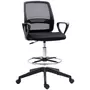 VINSETTO Chaise de bureau assise haute réglable dim. 59L x 60l x 102-126H cm pivotant 360° tissu maille respirante noir