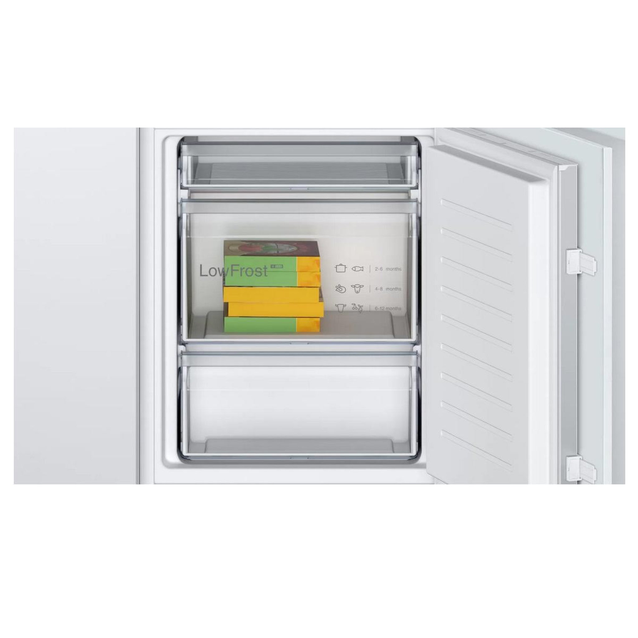 Voir la diapositive 6 : BOSCH Réfrigérateur combiné intégrable à glissières 267l blanc - kiv865se0