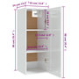 Voir la diapositive 6 : VIDAXL Armoire suspendue Blanc brillant 35x34x90 cm Bois d'ingenierie