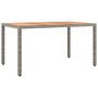 Voir la diapositive 2 : VIDAXL Table de jardin et dessus en bois Gris Resine tressee et acacia