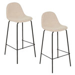 ATMOSPHERA Lot de 2 tabourets de bar VLADI. Coloris disponibles : Beige, Gris