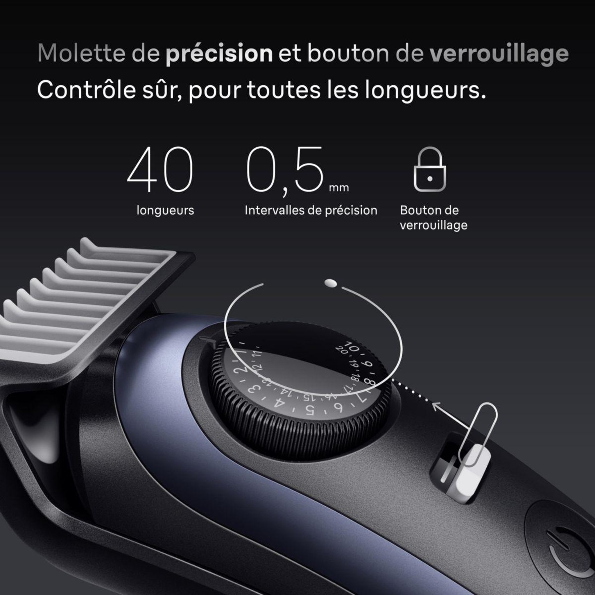 Voir la diapositive 4 : BRAUN Tondeuse barbe bt7540
