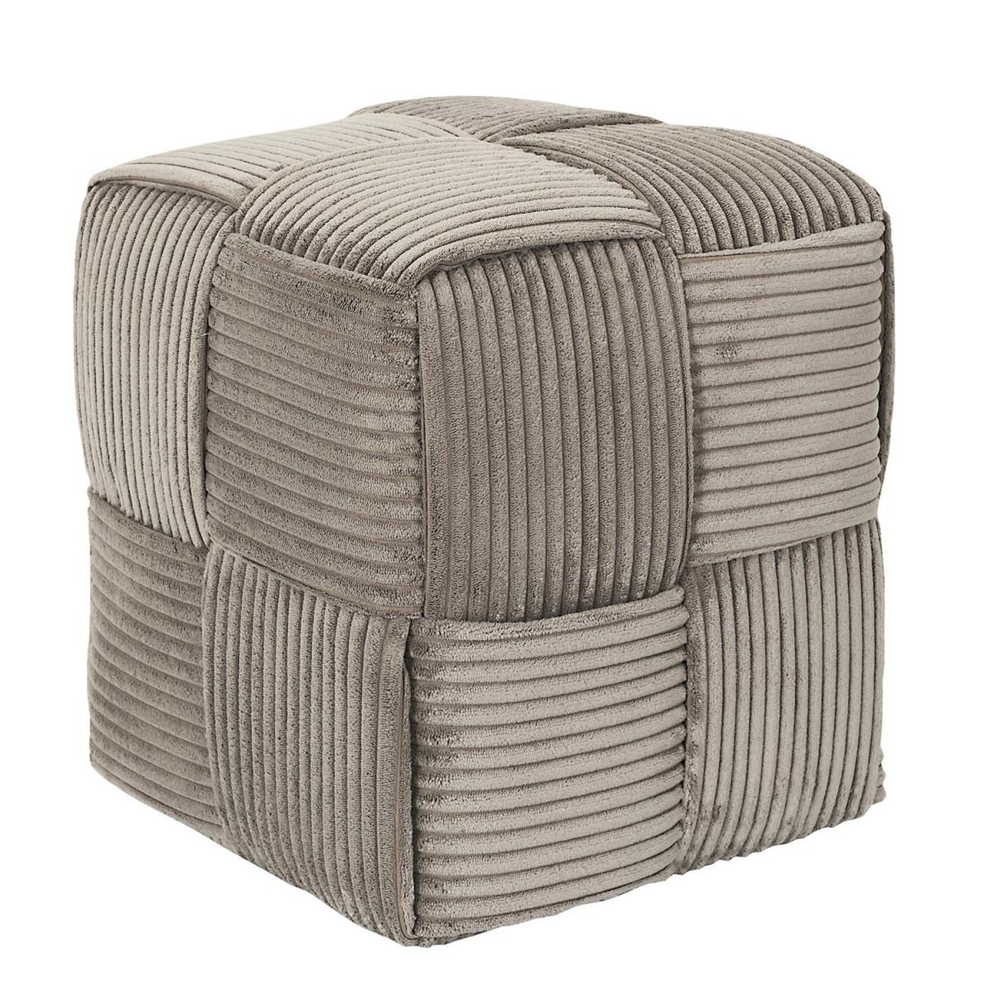 The Home Deco Factory Pouf côtelé tressé  scott  38cm taupe