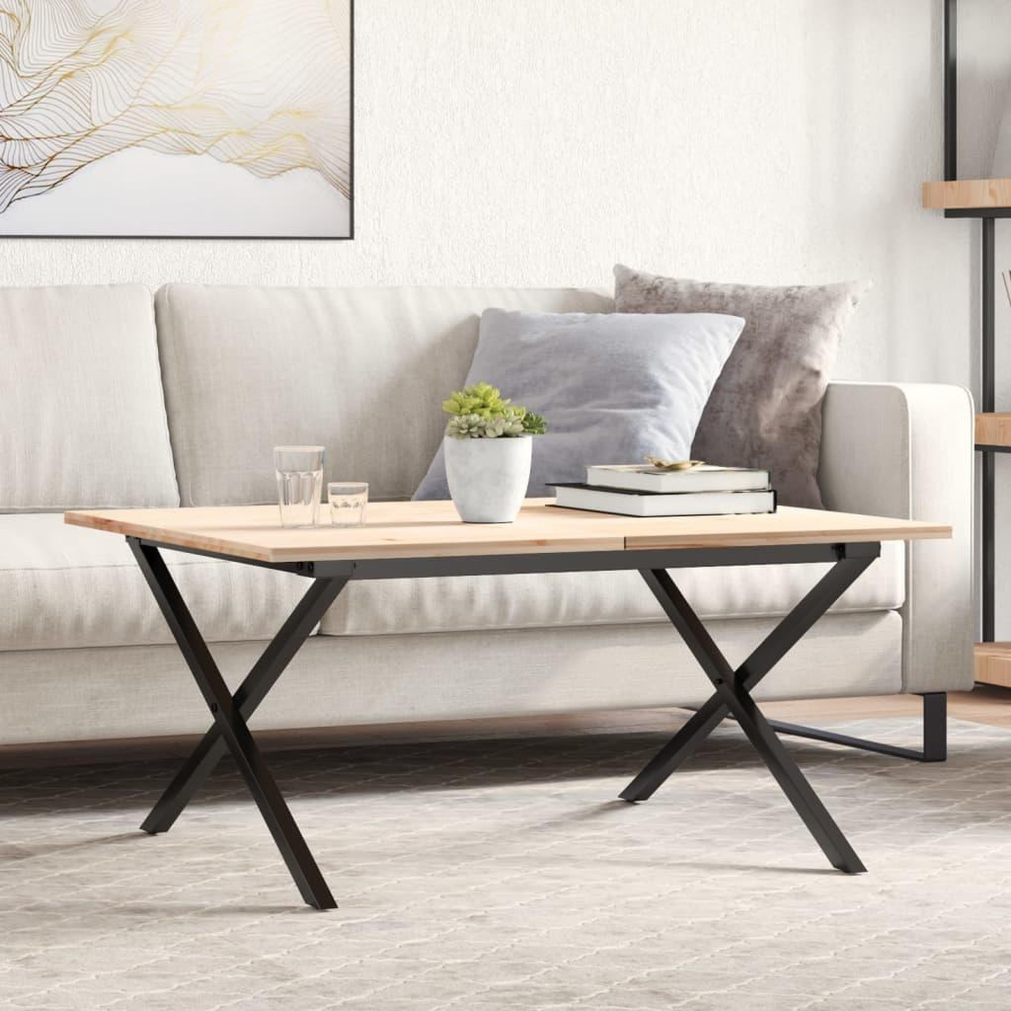 VIDAXL Pieds de table basse cadre en X 80x70x43 cm acier