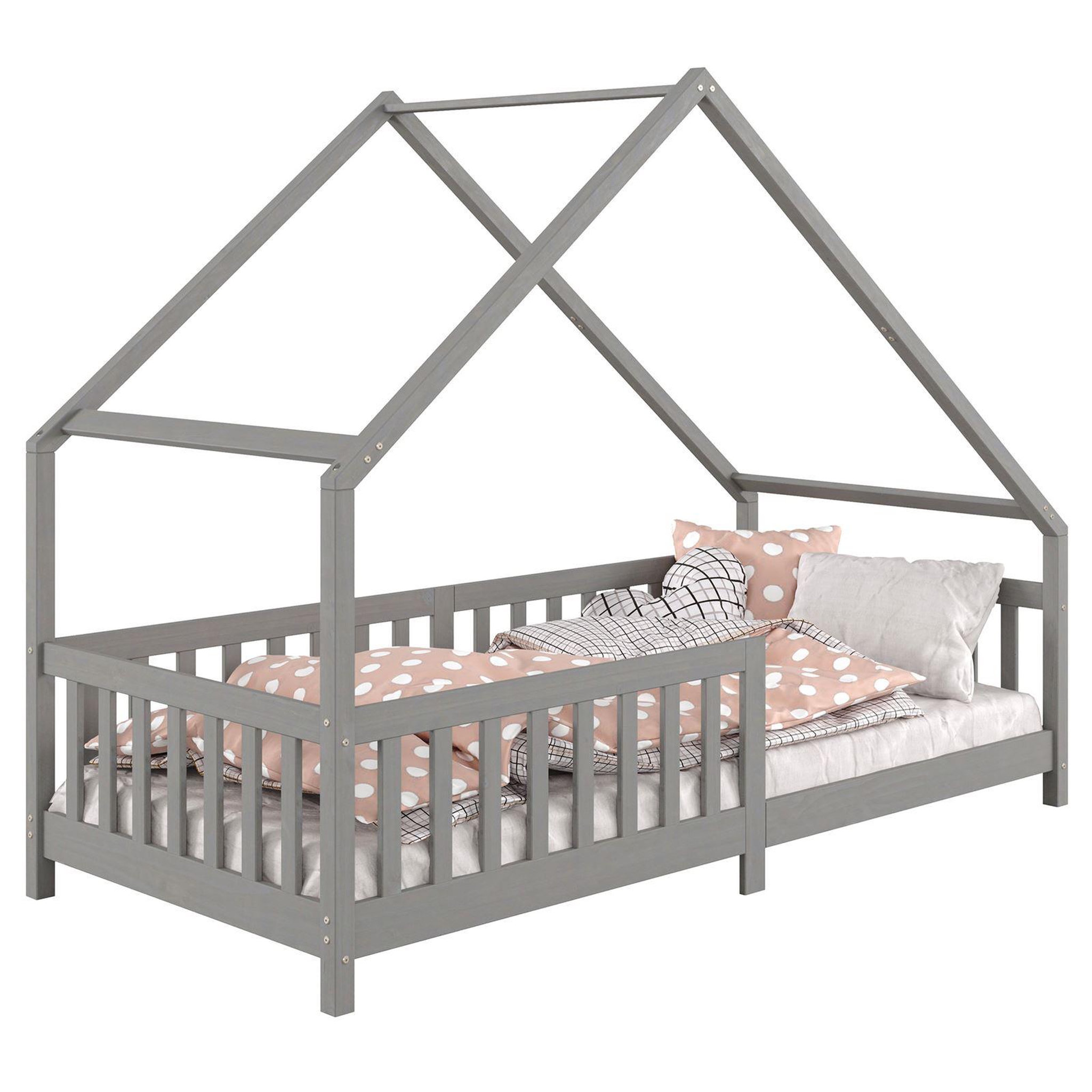 Voir la diapositive 1 : IDIMEX Lit cabane  asymétrique CORA 90 x 190 cm en pin massif