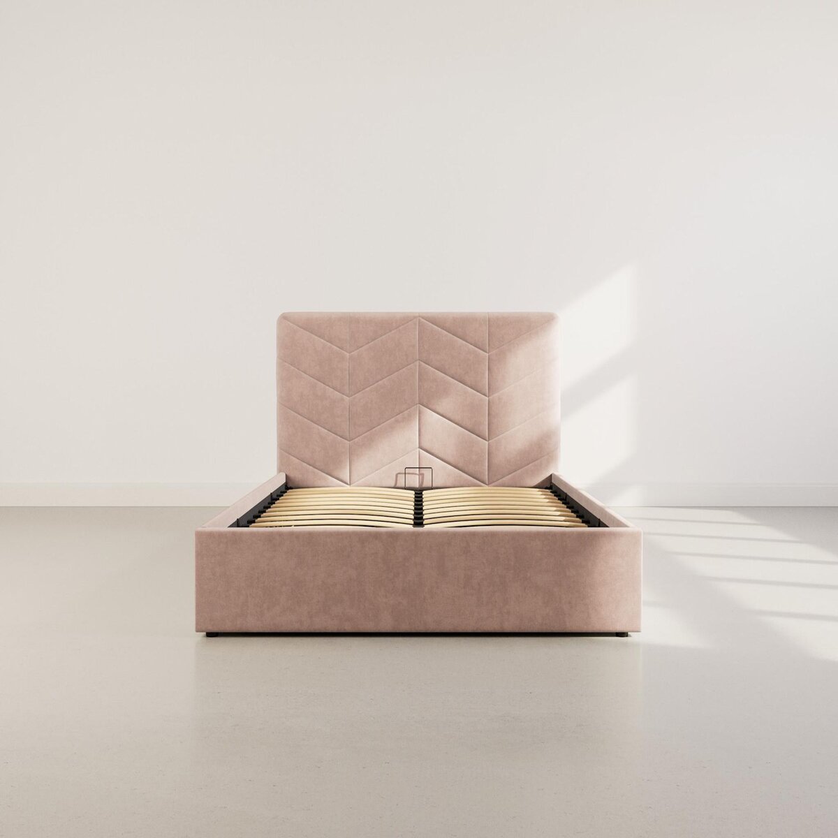 BEST MOBILIER Peonis - lit coffre - 160x200 cm - en velours - sommier inclus