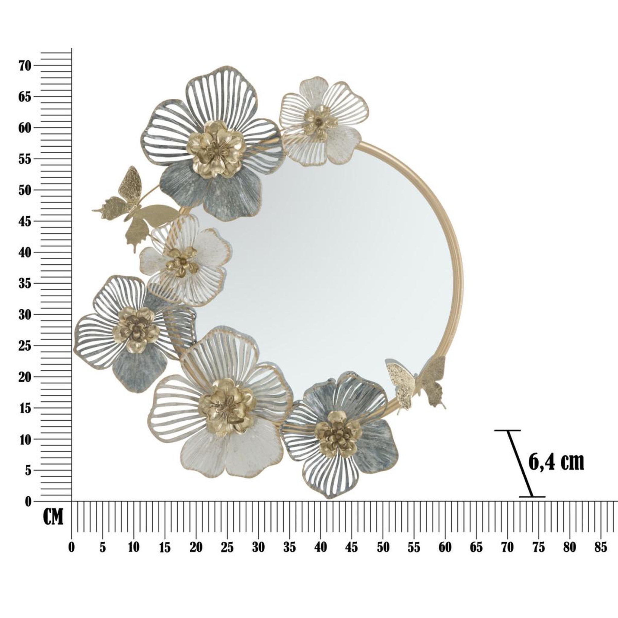 Voir la diapositive 6 : Paris Prix Miroir mural design  amy  70cm multicolore