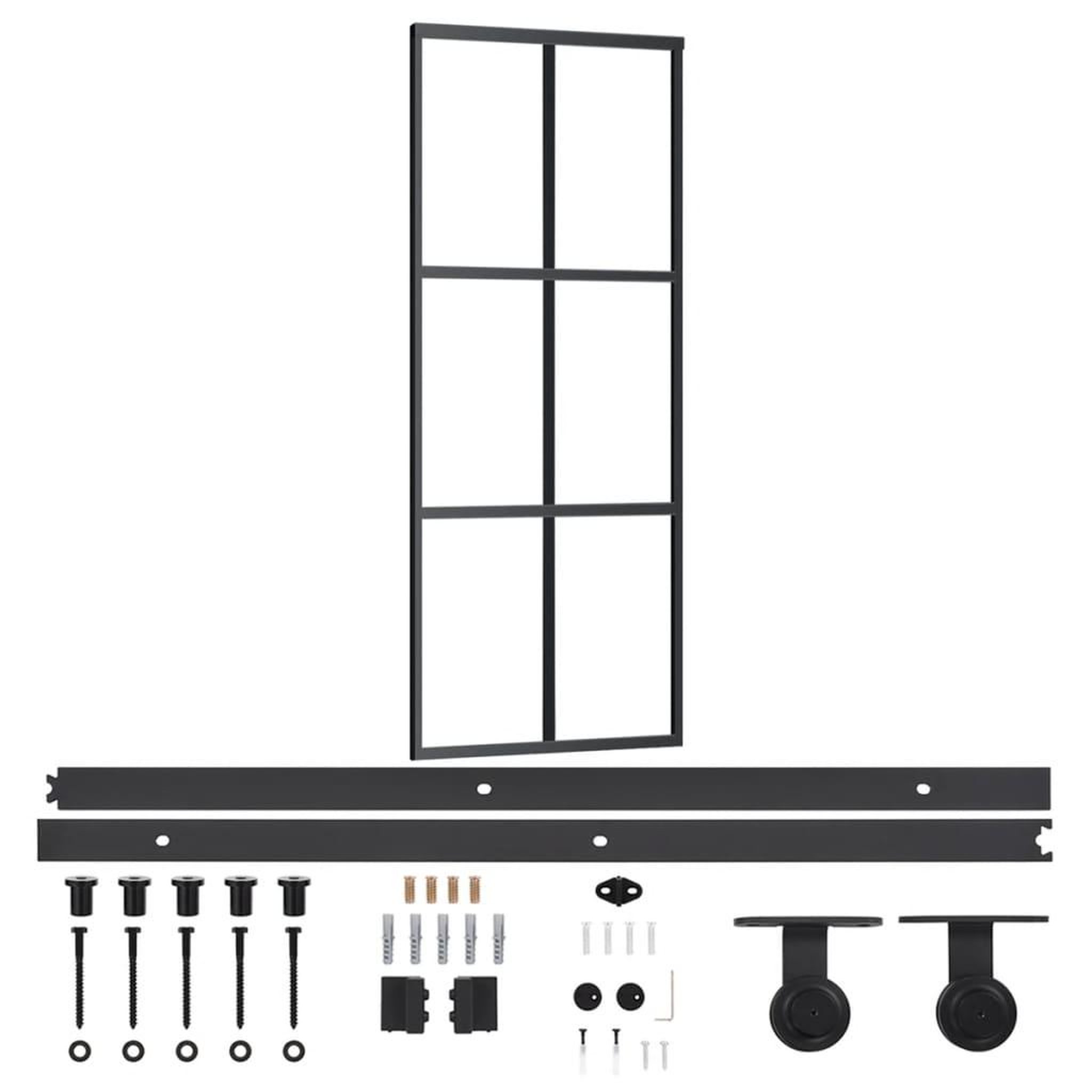Voir la diapositive 2 : VIDAXL Porte coulissante et quincaillerie Verre ESG/Aluminium 76x205cm