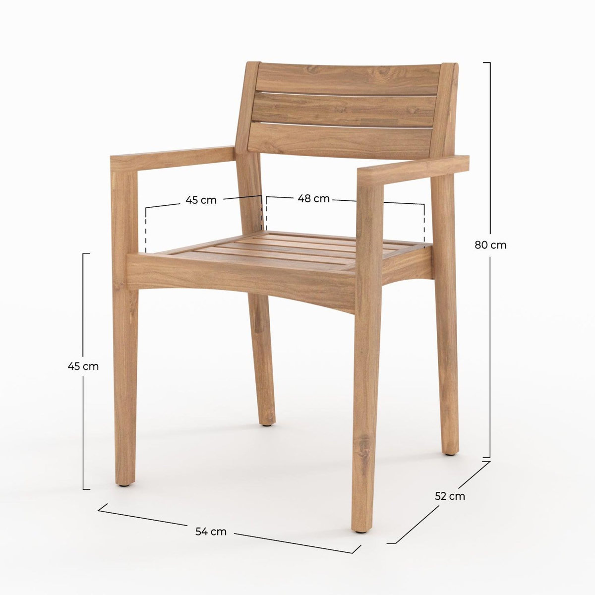 Rendez vous déco Lot de 2 chaises de jardin en bois de teck recyclé-Yogy