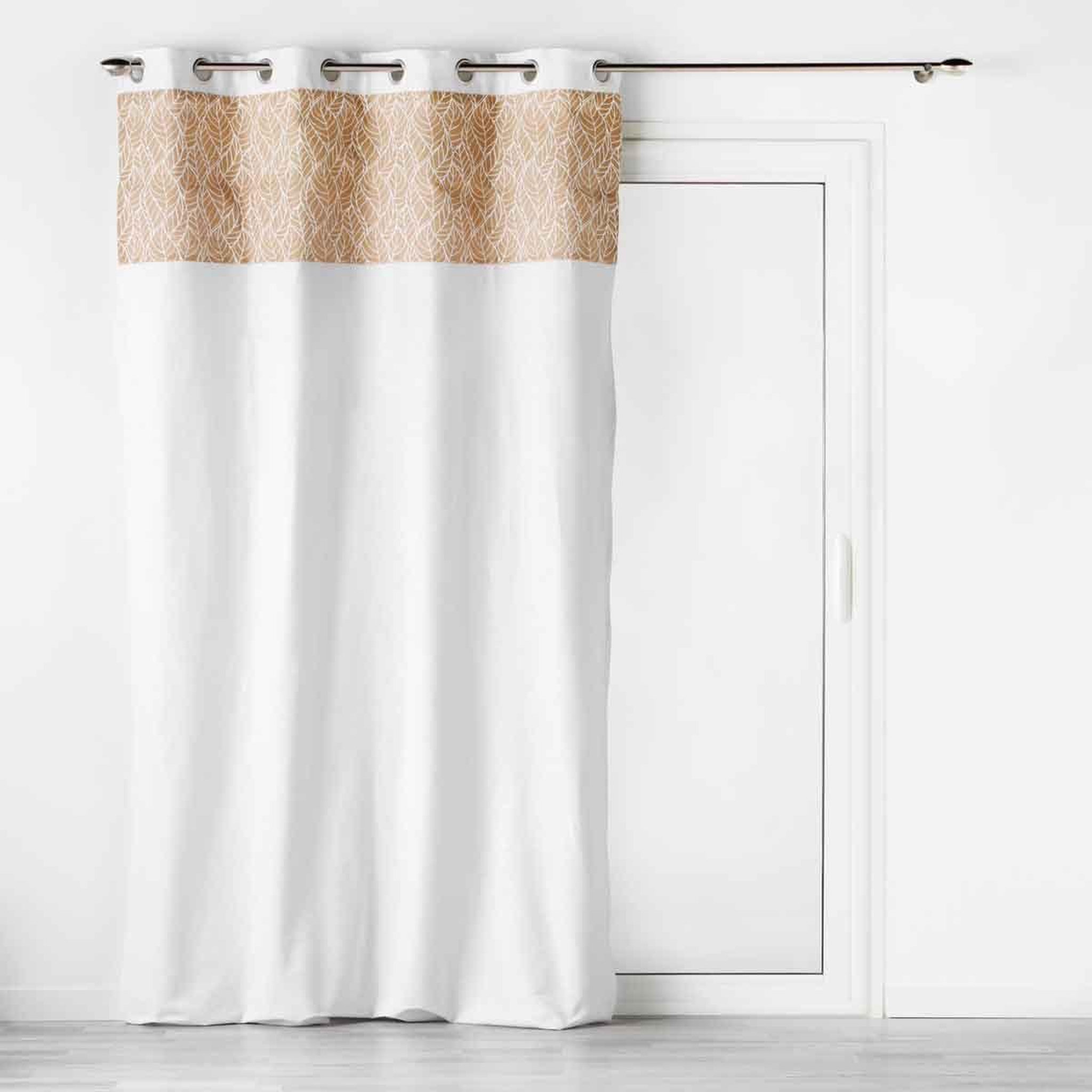 Douceur d'Intérieur Rideau à œillets imprimé  kalinda  140x240cm blanc
