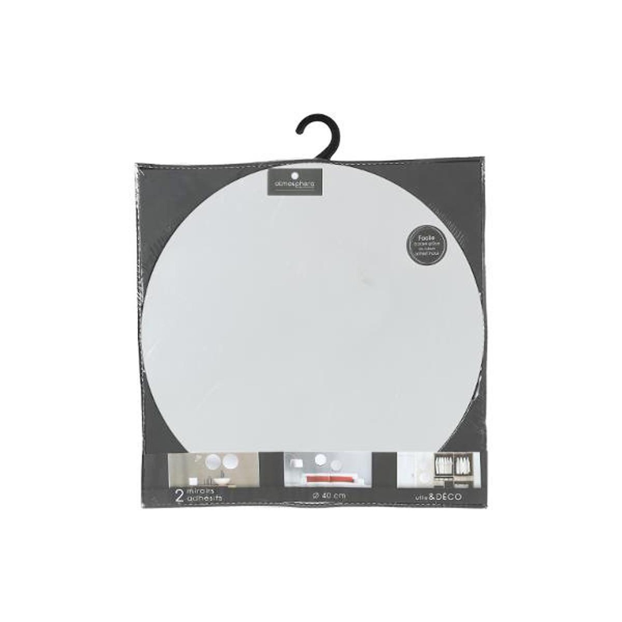 Voir la diapositive 4 : ATMOSPHERA Lot de 4 miroirs adhésifs  rond  30x30cm argent