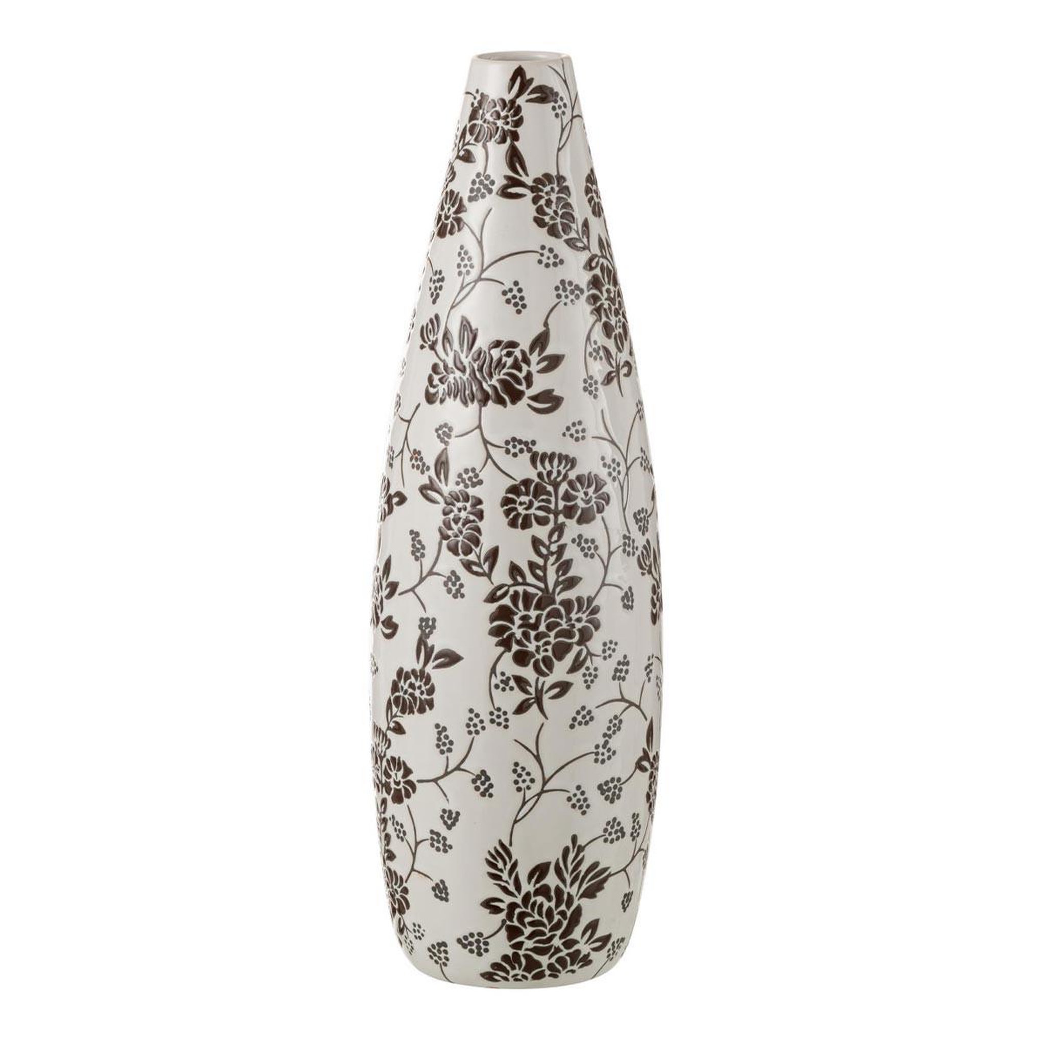 J-LINE Vase déco en porcelaine  zen  53cm noir & blanc