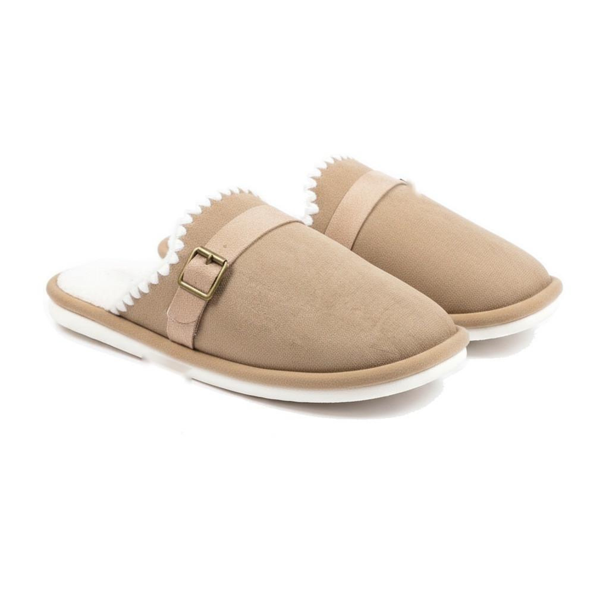 Voir la diapositive 3 : OZABI OZABI Mules Femme, Aspect Daim, Broderie Scandinave, Doublure Fourrure