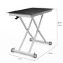 Voir la diapositive 6 : ID MARKET Table basse fixe relevable en table à manger rectangulaire URBANA plateau verre trempé pied chrome