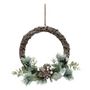 Voir la diapositive 1 : ATMOSPHERA Couronne de Noël Enneigée  Branches  28cm Multicolore