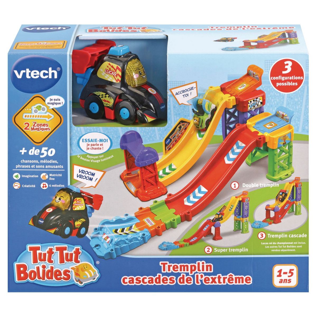 VTECH Tremplin cascades de l'extrême + Lucas, Roi du championnat - Tut Tut Bolides