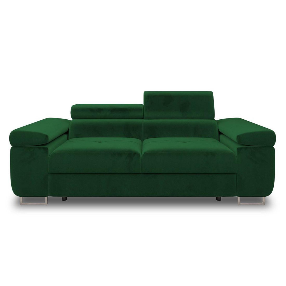 BEST MOBILIER Pablo - canapé droit 2 places avec têtières ajustables - en velours