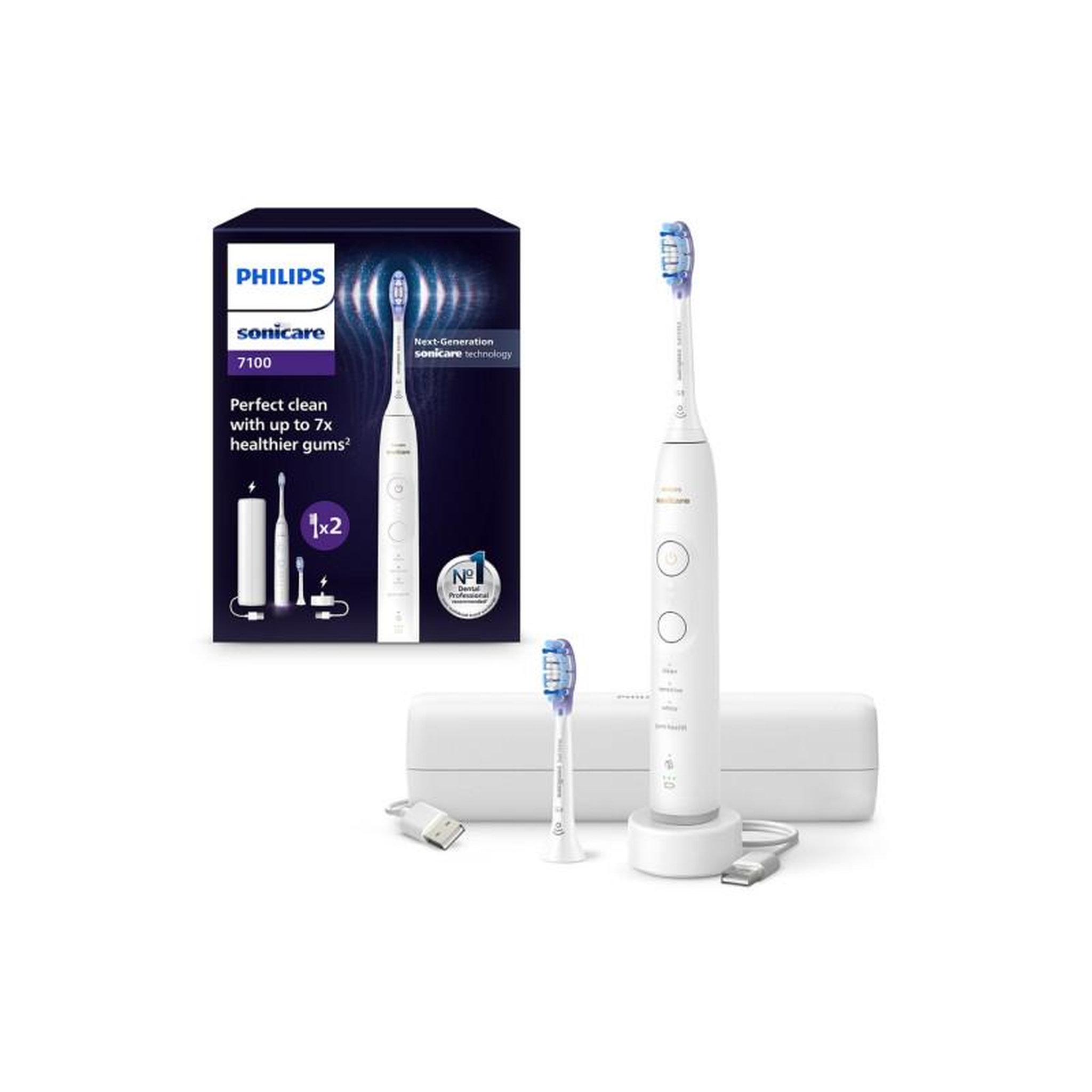 Philips Brosse à dents électrique Philips HX7420 02 Sonicare 7100 BLANC