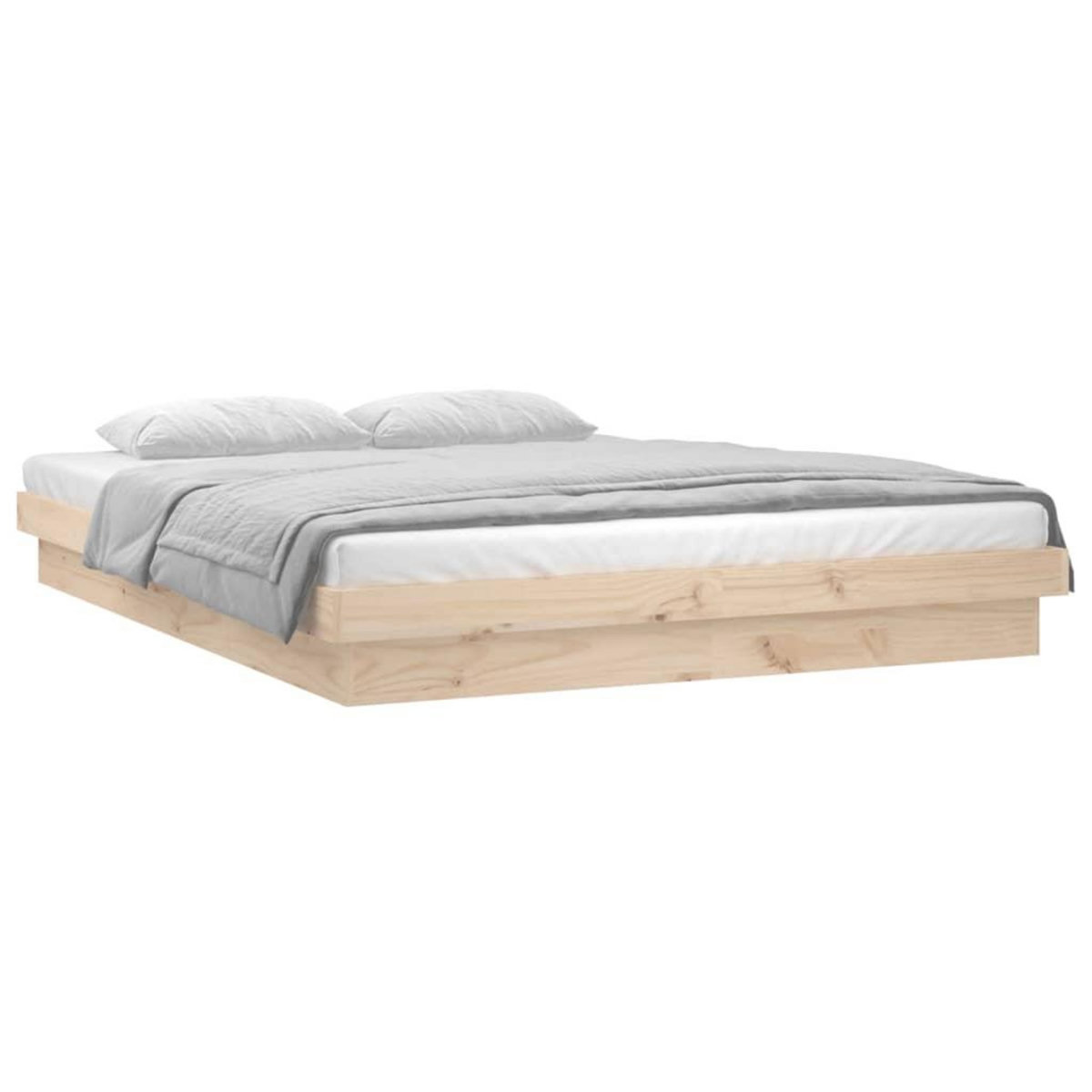 VIDAXL Cadre de lit a LED sans matelas 120x200 cm bois massif