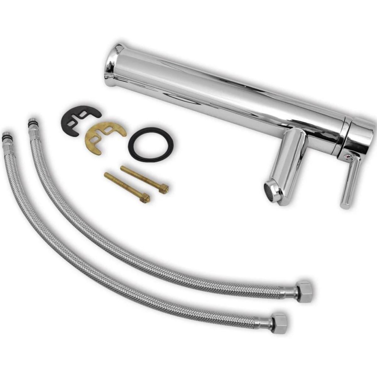 VIDAXL Mitigeurs de salle de bain 2 pcs Chrome