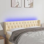 VIDAXL Tete de lit a LED Creme 163x16x78/88 cm Tissu