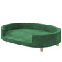 Voir la diapositive 1 : PAWHUT Canapé chien style nordique grande taille dim. 100L x 70l x 25H cm  - coussin amovible - piètement bois velours vert