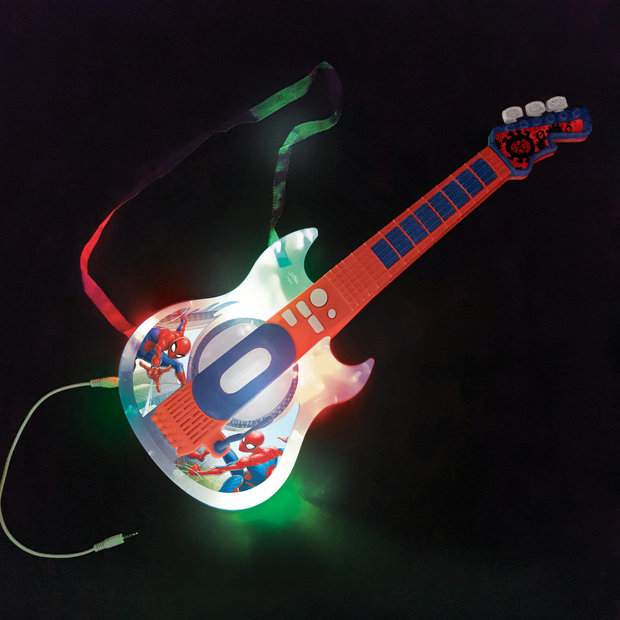 Voir la diapositive 2 : Lexibook Guitare Électronique Lumineuse avec lunettes et micro Spider-Man
