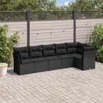 VIDAXL Salon de jardin 6 pcs avec coussins noir resine tressee