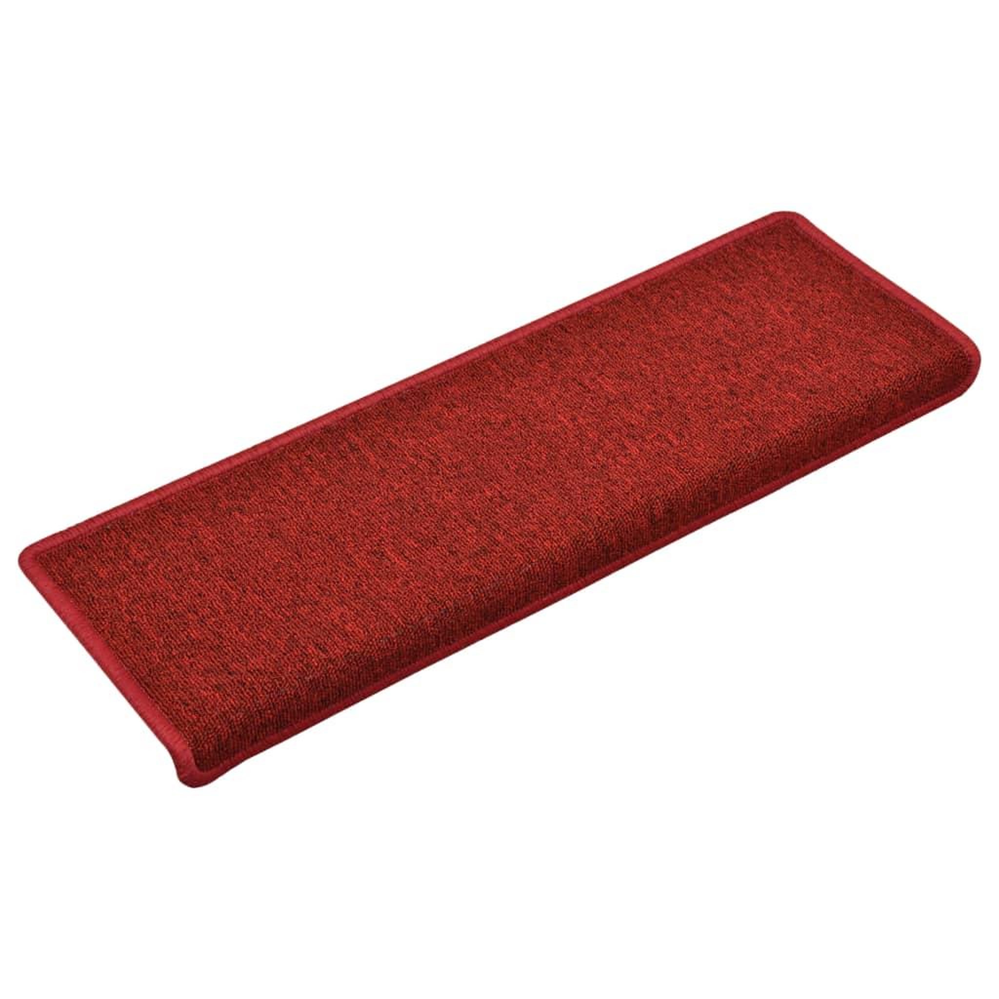 Voir la diapositive 2 : VIDAXL Tapis d'escalier 15 pcs 65x21x4 cm Rouge