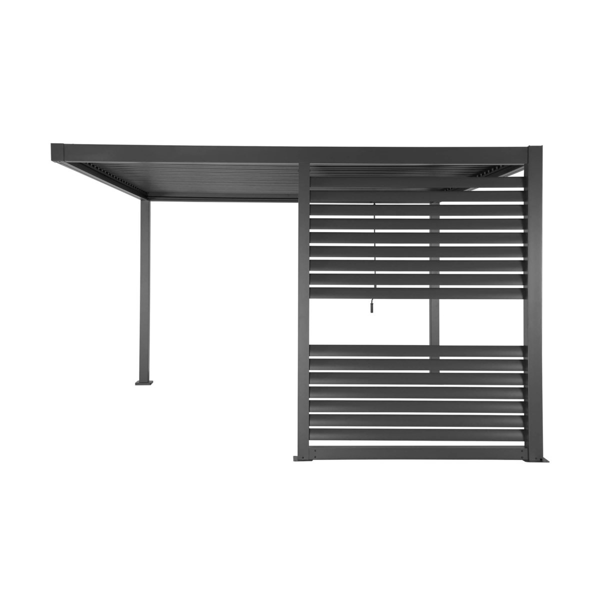 SWEEEK Pergola bioclimatique aluminium et acier anthracite lames orientables avec persienne intégrée 3.5x3.5m Palace