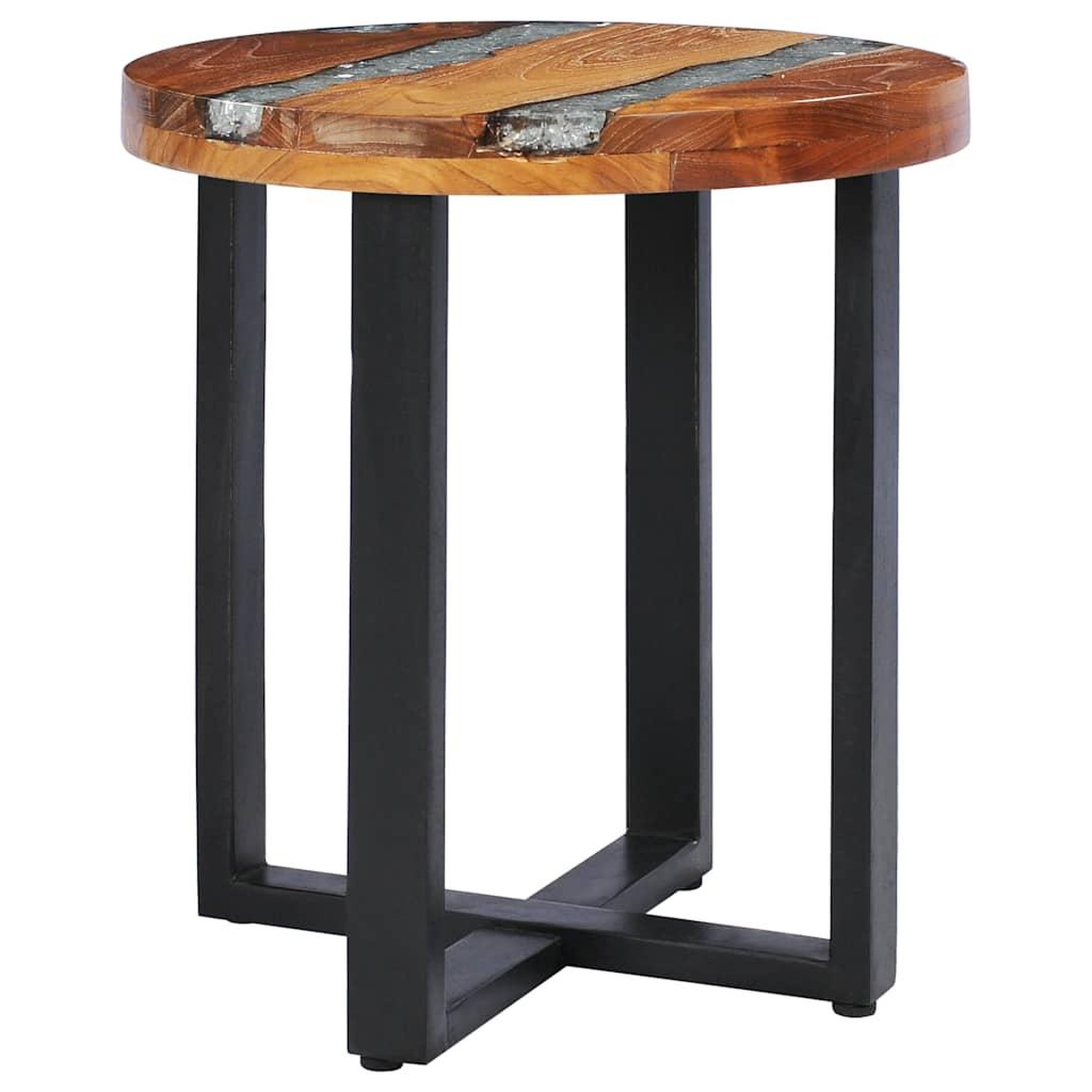 Voir la diapositive 6 : VIDAXL Table basse 40x45 cm bois de teck massif et polyresine