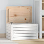 Voir la diapositive 1 : VIDAXL Boîte de rangement Blanc 59,5x36,5x33 cm Bois massif de pin