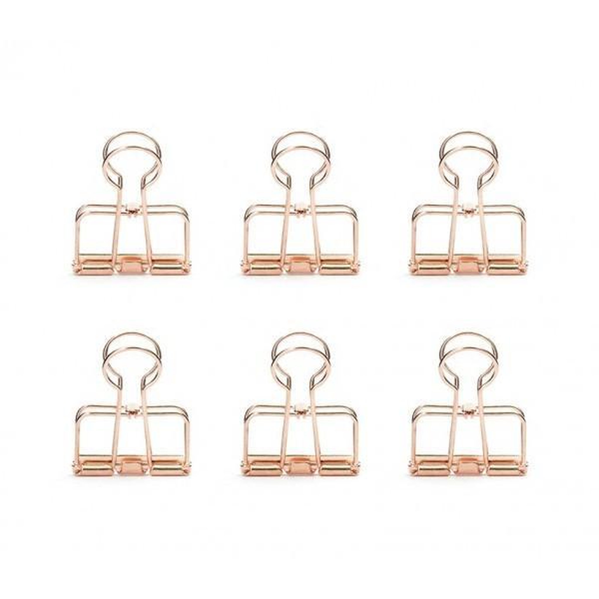 Kikkerland Pinces double-clip x 6 - cuivré