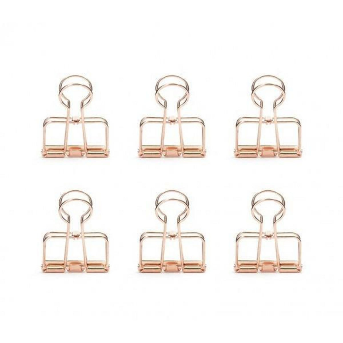 Kikkerland Pinces double-clip x 6 - cuivré