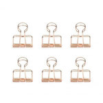 Kikkerland Pinces double-clip x 6 - cuivré