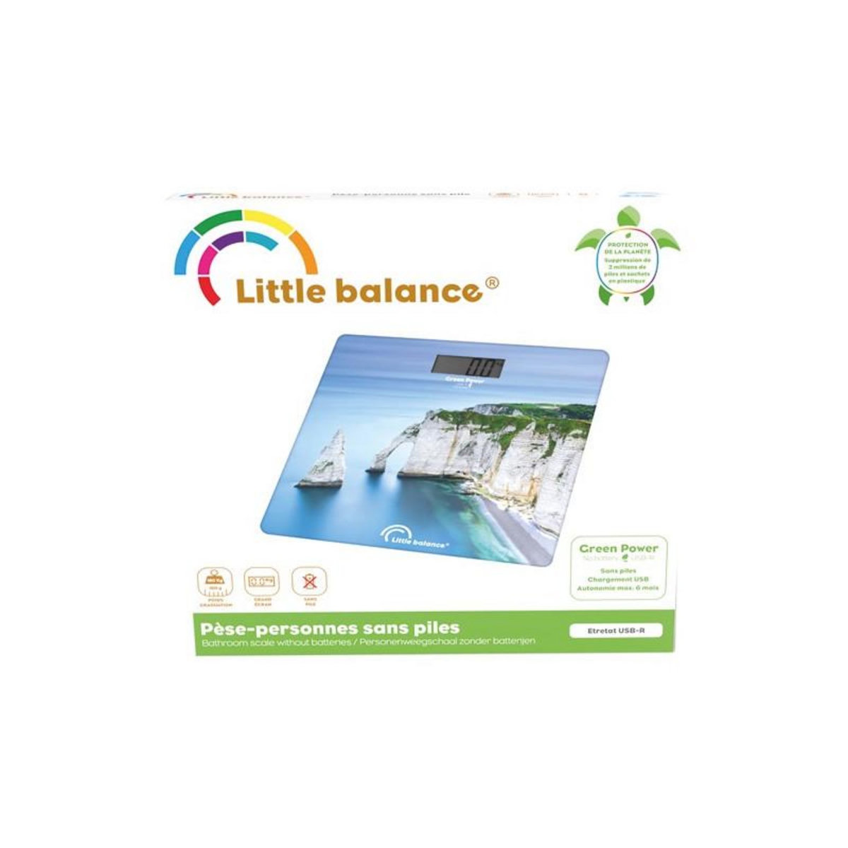 LITTLE BALANCE Pèse-personne électronique 180kg/100g bleu - 8654