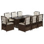 Voir la diapositive 2 : VIDAXL Ensemble a manger de jardin et coussins 9 pcs marron poly rotin