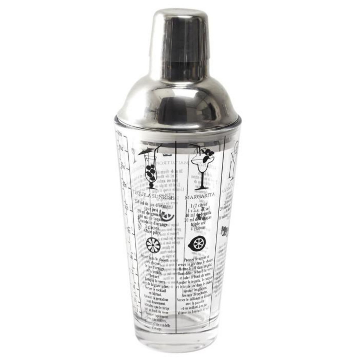 Paris Prix Shaker Cocktail Verre  Recettes  450ml Transparent
