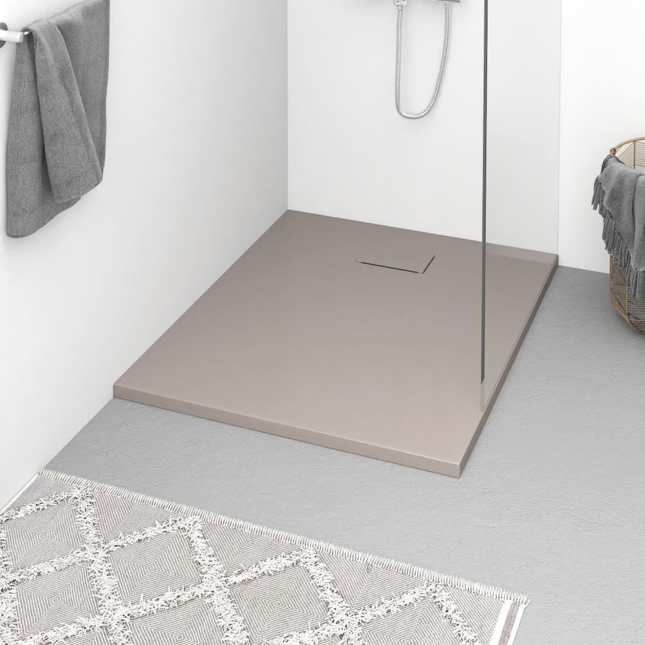 Voir la diapositive 1 : VIDAXL Receveur de douche SMC Marron 100x80 cm