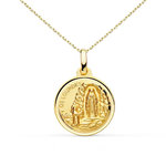 L'ATELIER D'AZUR Médaille Or 18 Carats 750/1000 Vierge de Lourdes - Chaîne Dorée et Gravure Offerte