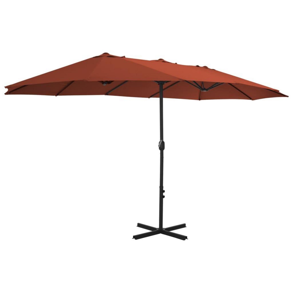 VIDAXL Parasol d'exterieur avec poteau en aluminium terre cuite