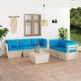 VIDAXL Salon de jardin palette 6 pcs avec coussins Epicea impregne