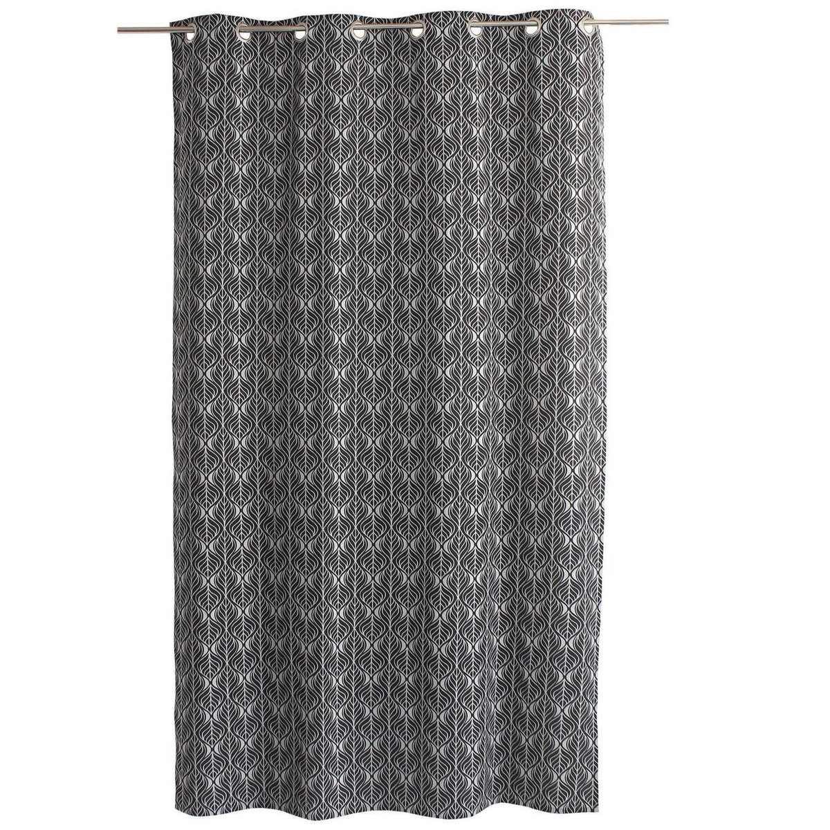 TOILINUX Rideau en coton recyclé BAYA - 140 x 240 cm - Gris foncé