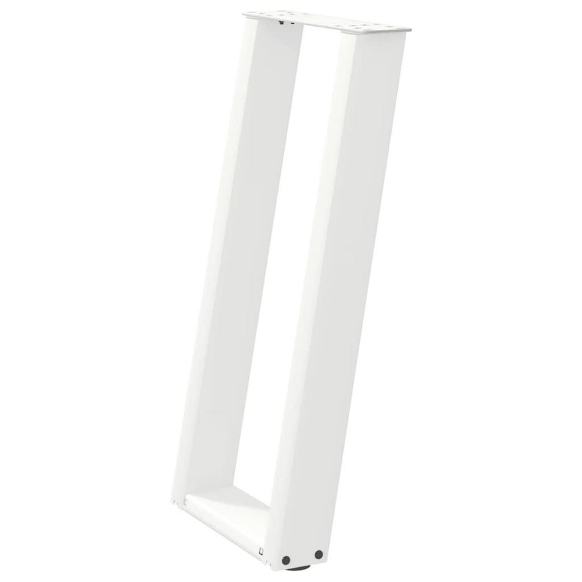VIDAXL Pieds de table console forme de U 2pcs blanc 28x(72-73)cm acier