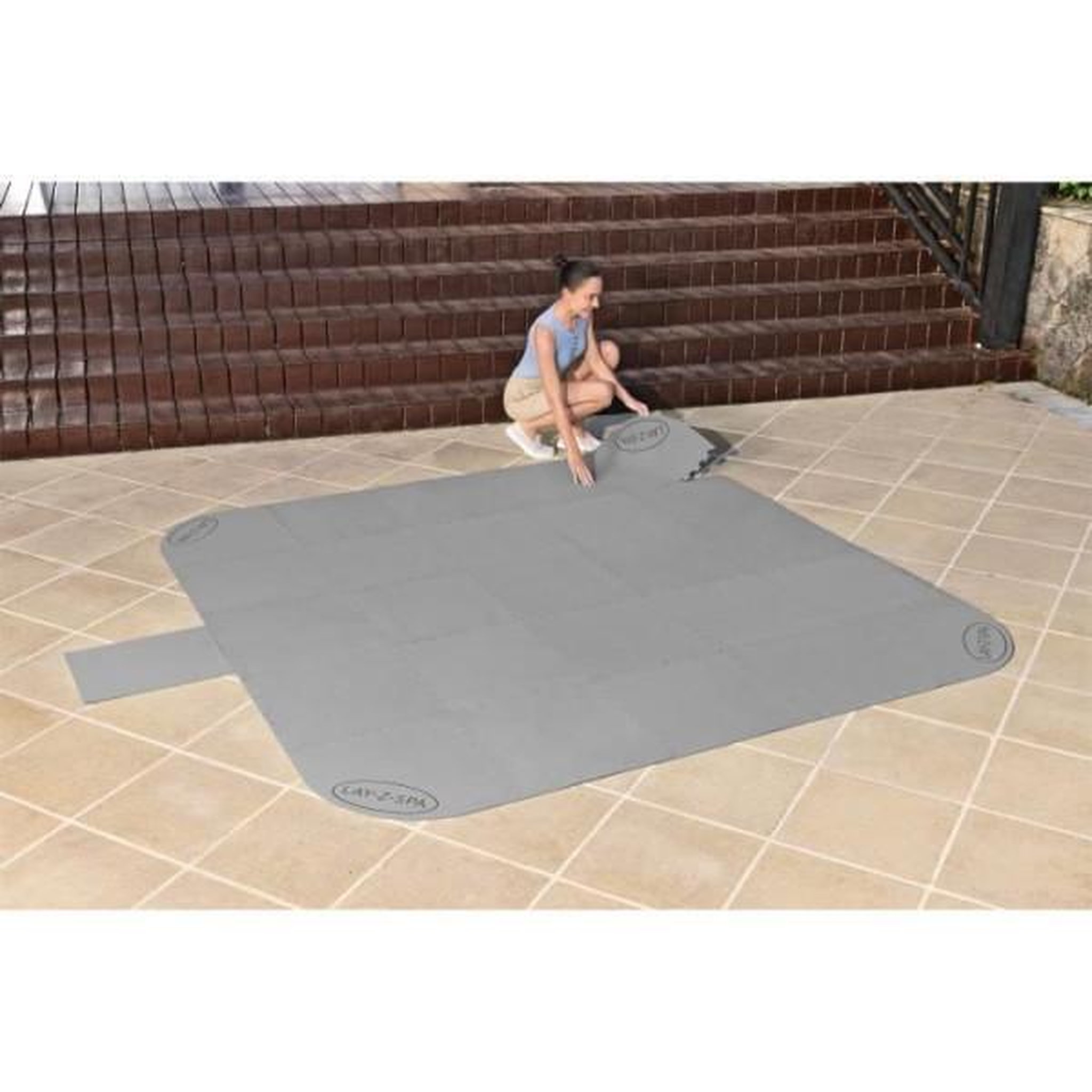 Voir la diapositive 2 : BESTWAY BESTWAY - Tapis de sol pour spa carré ou rond Lay-Z-Spa 196 x 196 cm