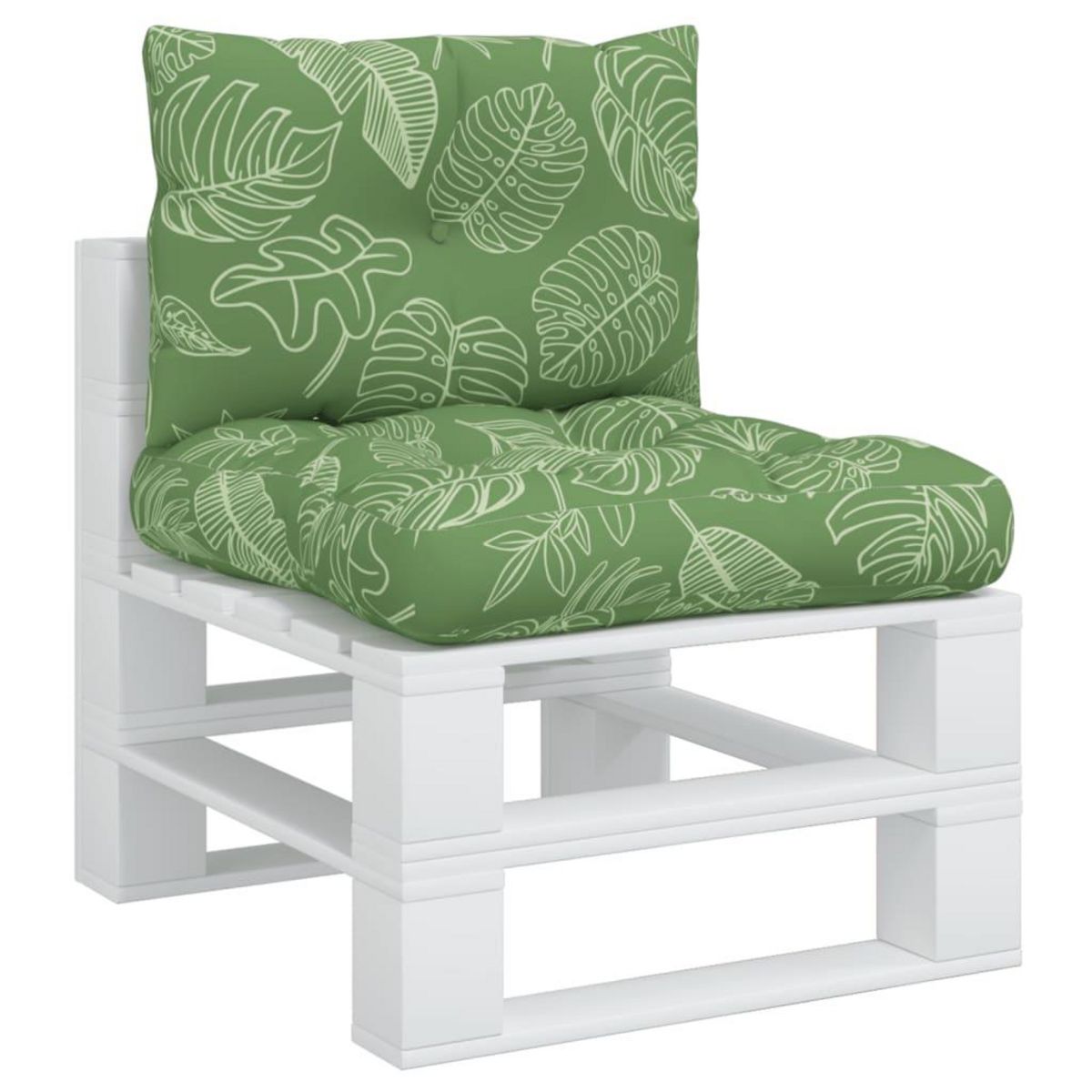 VIDAXL Coussins de palette lot de 2 motif de feuilles tissu Oxford